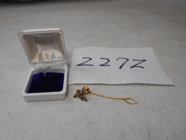 大雅堂2272　時代　鬼金具タイピン　裏の金具はk18刻印有り　ネクタイピン　鬼　魔よけ　箱付　越前蔵うぶ出し
