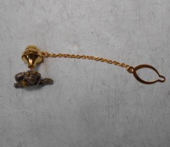 大雅堂2272　時代　鬼金具タイピン　裏の金具はk18刻印有り　ネクタイピン　鬼　魔よけ　箱付　越前蔵うぶ出し