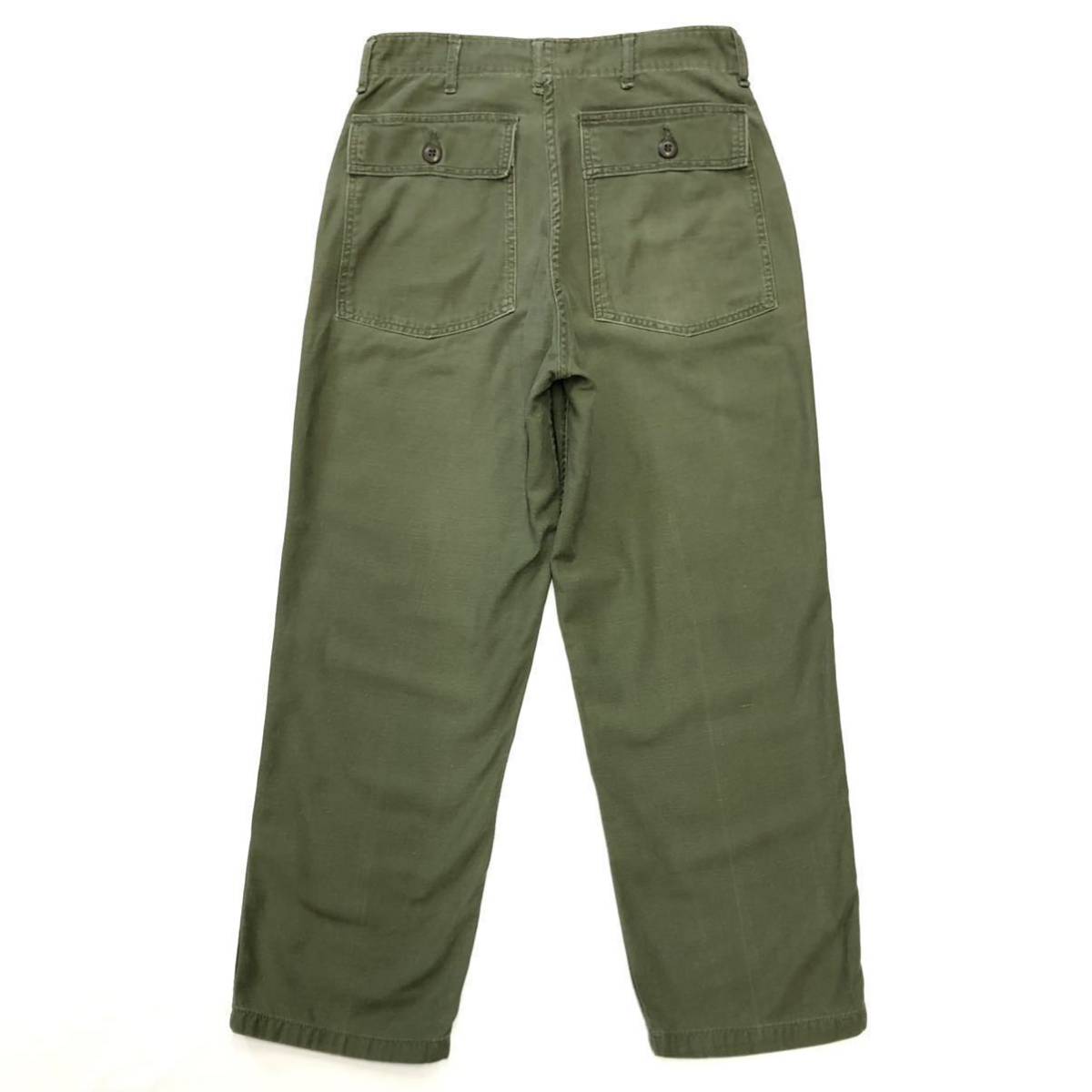70s【US Army】OG-107 ユーティリティトラウザー 32×31 コットンサテン 