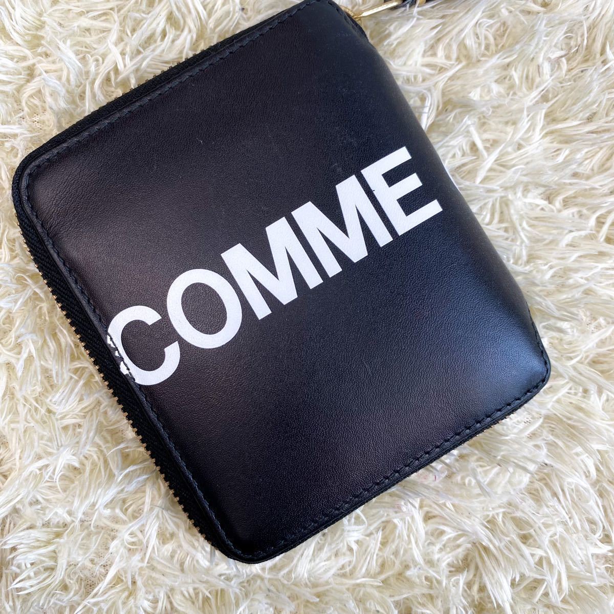 美品 コムデギャルソン 折り財布 コンパクト ラウンドファスナー COMME 