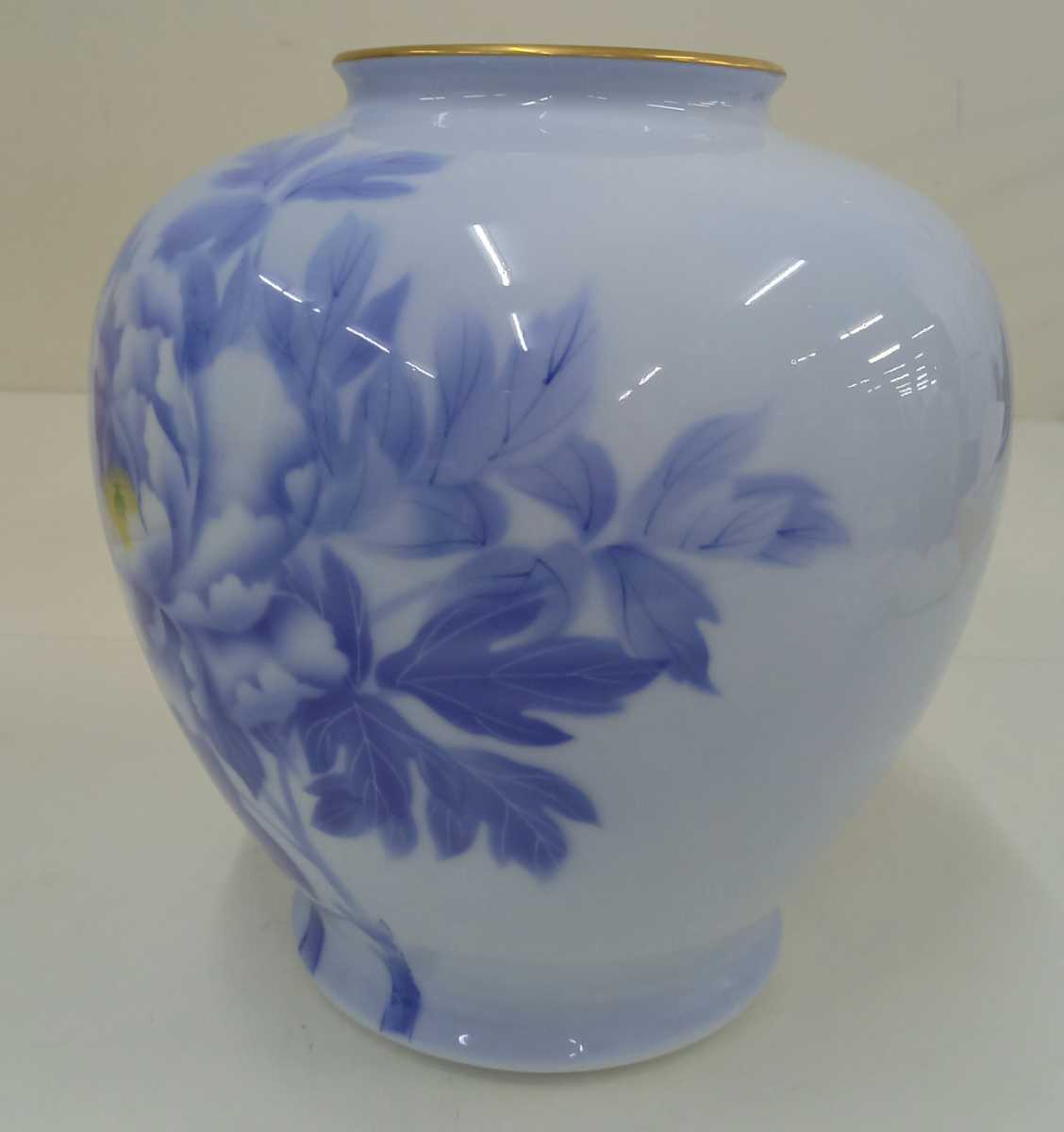 □D 美術有田焼 深川製磁 色絵花鳥紋花瓶 骨董 唐物 古玩 銅器 花器 花