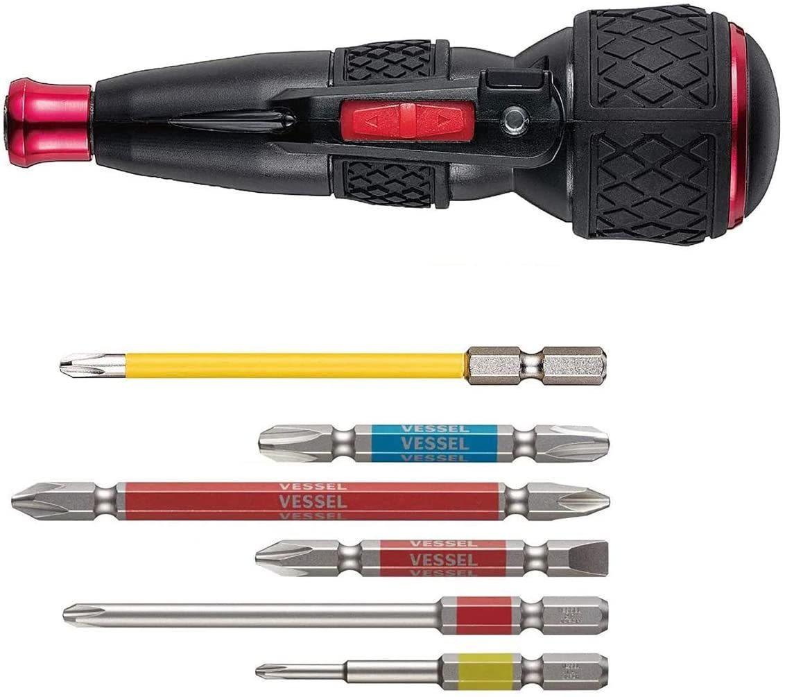 ベッセル(VESSEL)電動 ボールグリップ ドライバー ビット1本付 電ドラボール 220USB-1 & プラス・マイナスビット