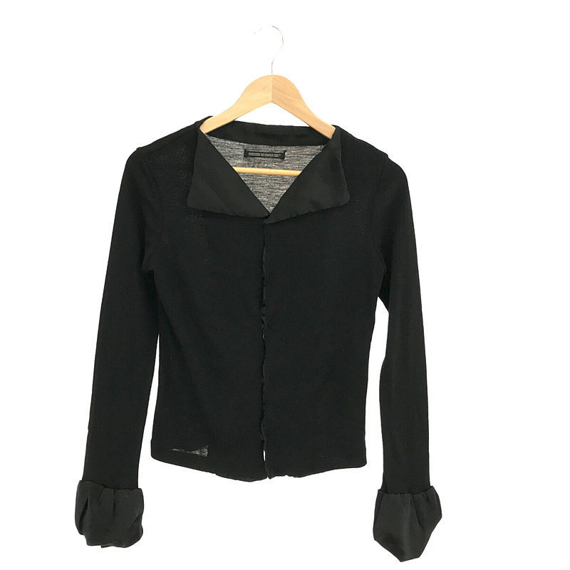 本物保証，限定SALE YOHJI YAMAMOTO +NOIR / ヨウジヤマモトプリュスノアール | 異素材 シルク 切替 襟付き シャツ カーディガン | 3 |(Lサイズ)｜売買されたオークション情報、yahooの商品情報をアーカイブ公開 - オーク Lサイズ