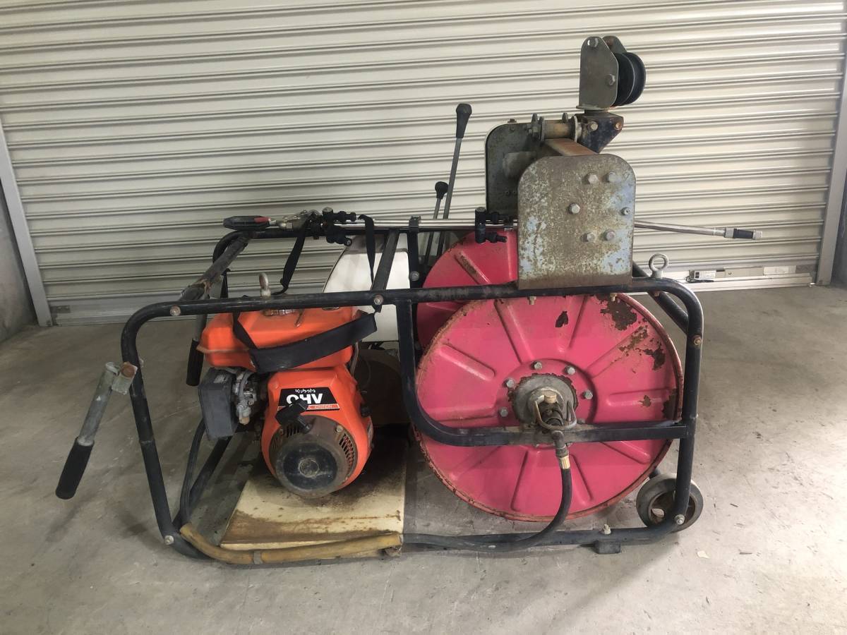 丸山 自動整列巻取セット動噴 MS410ENR 130m巻 動力噴霧機 Y0055 動未/現状渡し☆売切☆丸山 MS410ENR 自動整列巻取セット動噴