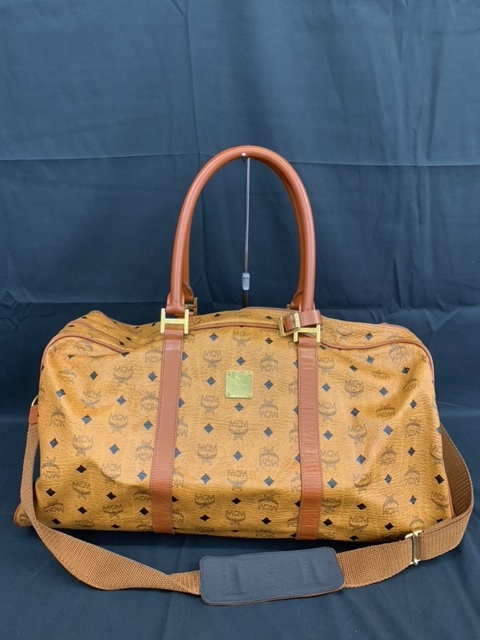 MCM エムシーエム ボストンバック ハンドバック レザー ロゴ ゴールド