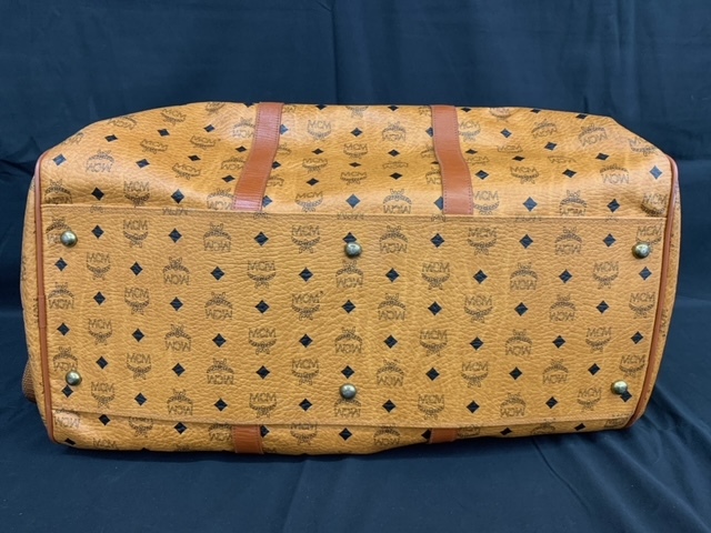 MCM エムシーエム ボストンバック ハンドバック レザー ロゴ ゴールド