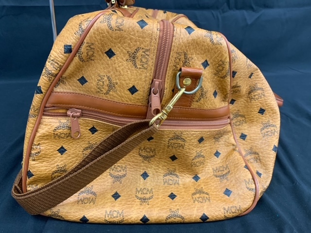MCM エムシーエム ボストンバック ハンドバック レザー ロゴ ゴールド