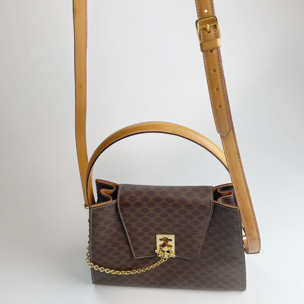1円 超希少 レア ガンチーニ 3連チェーン CELINE オールドセリーヌ 