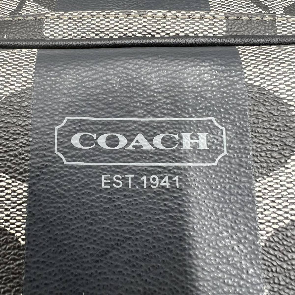 1円【未使用】COACH コーチ ヘリテージストライプ ショルダーバッグ