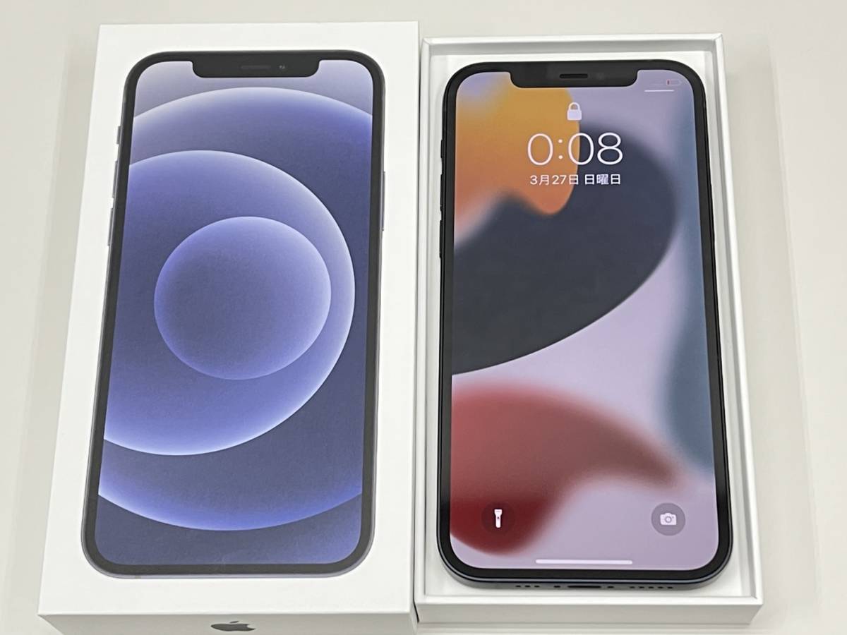 極美品 Apple iPhone12 64GB ブラック バッテリー100％ MGHN3J/A