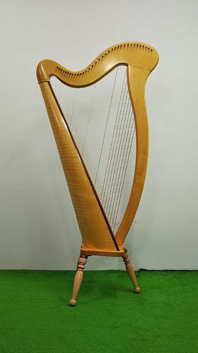 △234 現状品 弦楽器 青山ハープ 130N 34弦 脚付き アオヤマハープ