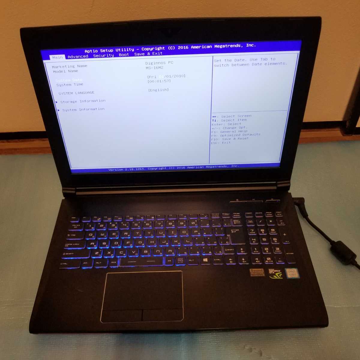 ゲーミングノート mouse galleria gkf1060gf Intel core i7 7700hq 