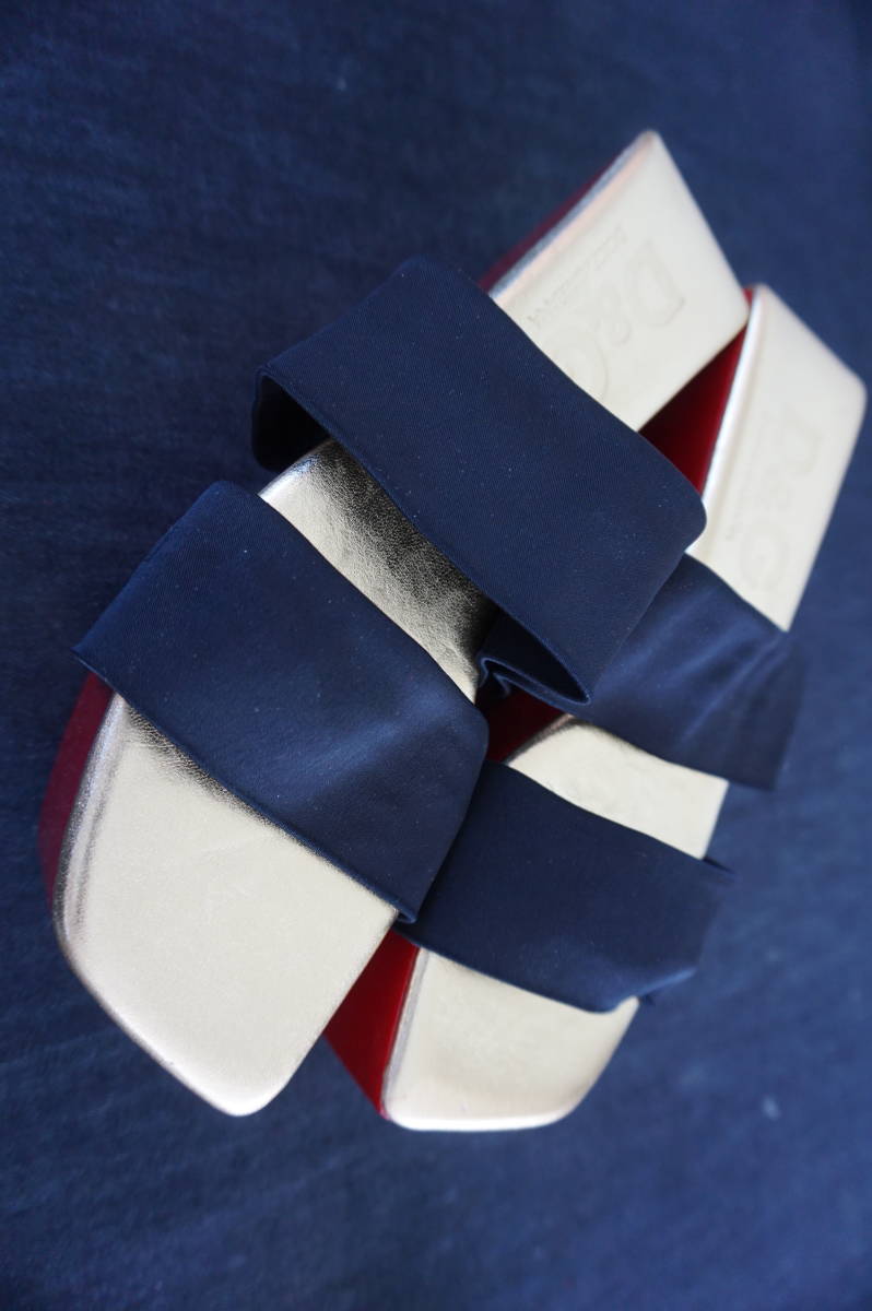 \u0026 DOLCE GABBANA EU37&frasl;US6.5 $1990 GDO53BL54 D＆G DOLCE&GABBANA【37-23.5ｃｍ/ソール7ｃｍ】厚底サンダル　靴　シューズ　下駄◆ドルチェアンドガッバーナ　ドルガバ　DG D&G