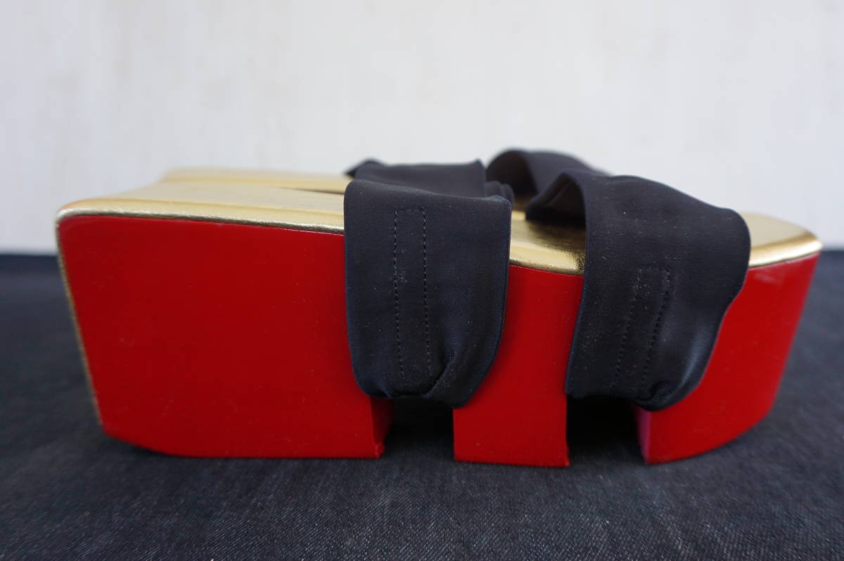 \u0026 DOLCE GABBANA EU37&frasl;US6.5 $1990 GDO53BL54 D＆G DOLCE&GABBANA【37-23.5ｃｍ/ソール7ｃｍ】厚底サンダル　靴　シューズ　下駄◆ドルチェアンドガッバーナ　ドルガバ　DG D&G