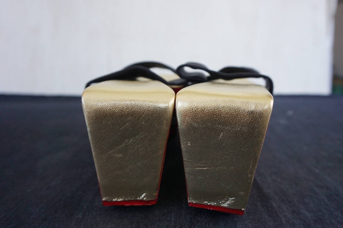 \u0026 DOLCE GABBANA EU37&frasl;US6.5 $1990 GDO53BL54 D＆G DOLCE&GABBANA【37-23.5ｃｍ/ソール7ｃｍ】厚底サンダル　靴　シューズ　下駄◆ドルチェアンドガッバーナ　ドルガバ　DG D&G