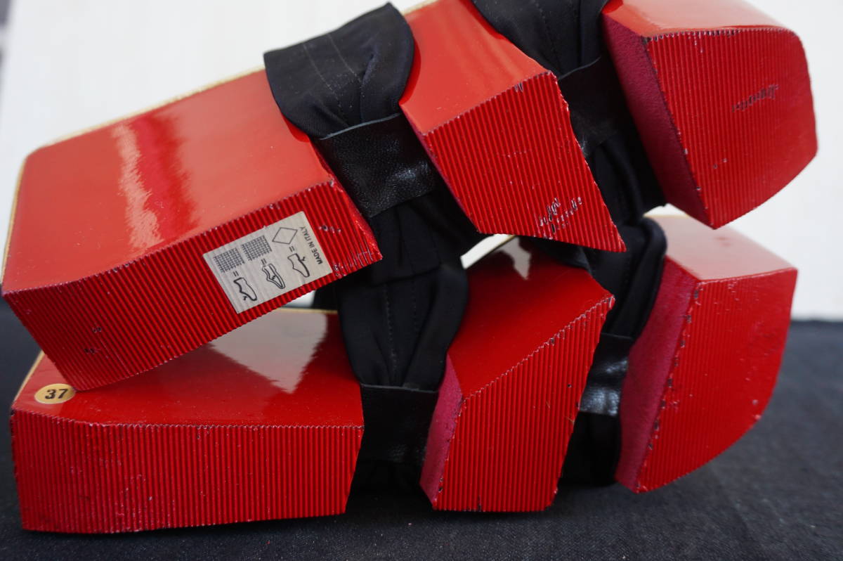 \u0026 DOLCE GABBANA EU37&frasl;US6.5 $1990 GDO53BL54 D＆G DOLCE&GABBANA【37-23.5ｃｍ/ソール7ｃｍ】厚底サンダル　靴　シューズ　下駄◆ドルチェアンドガッバーナ　ドルガバ　DG D&G