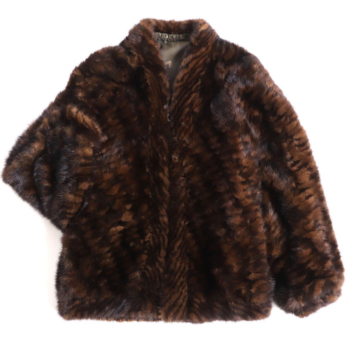 美品▽MINK ミンク 本毛皮コート 美艶 ダブル サイズM相当 美品★MINK　デザインミンク　本毛皮コート／ジャケット　ブラウン　毛質艶やか・柔らか◎