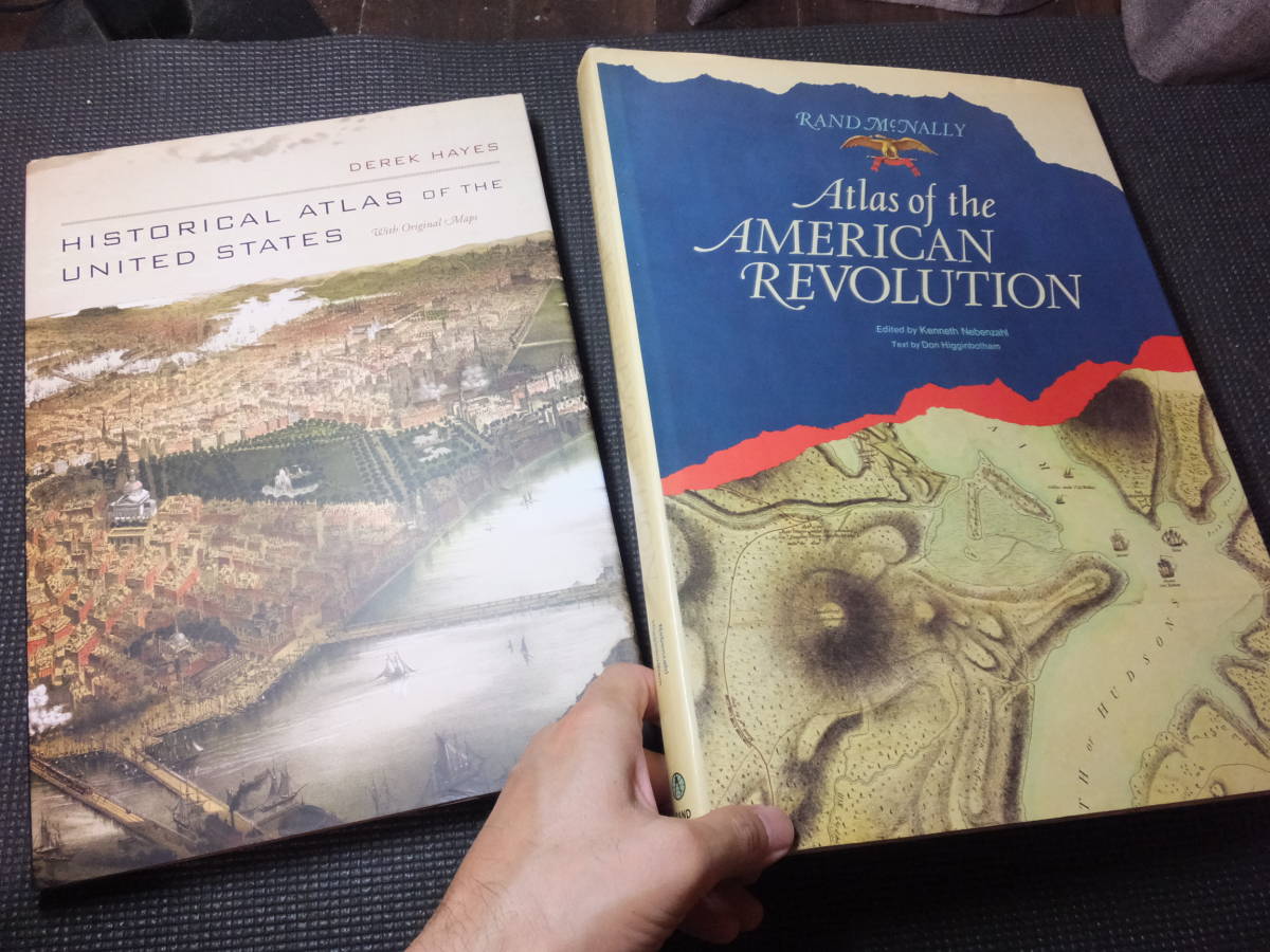 大型洋書 アメリカ歴史地図とアメリカ独立戦争地図 検帆船奴隷貿易