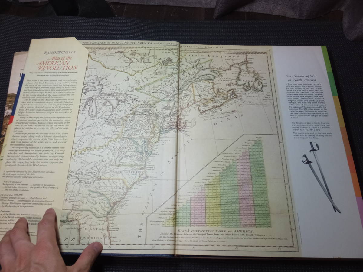 大型洋書 アメリカ歴史地図とアメリカ独立戦争地図 検帆船奴隷貿易