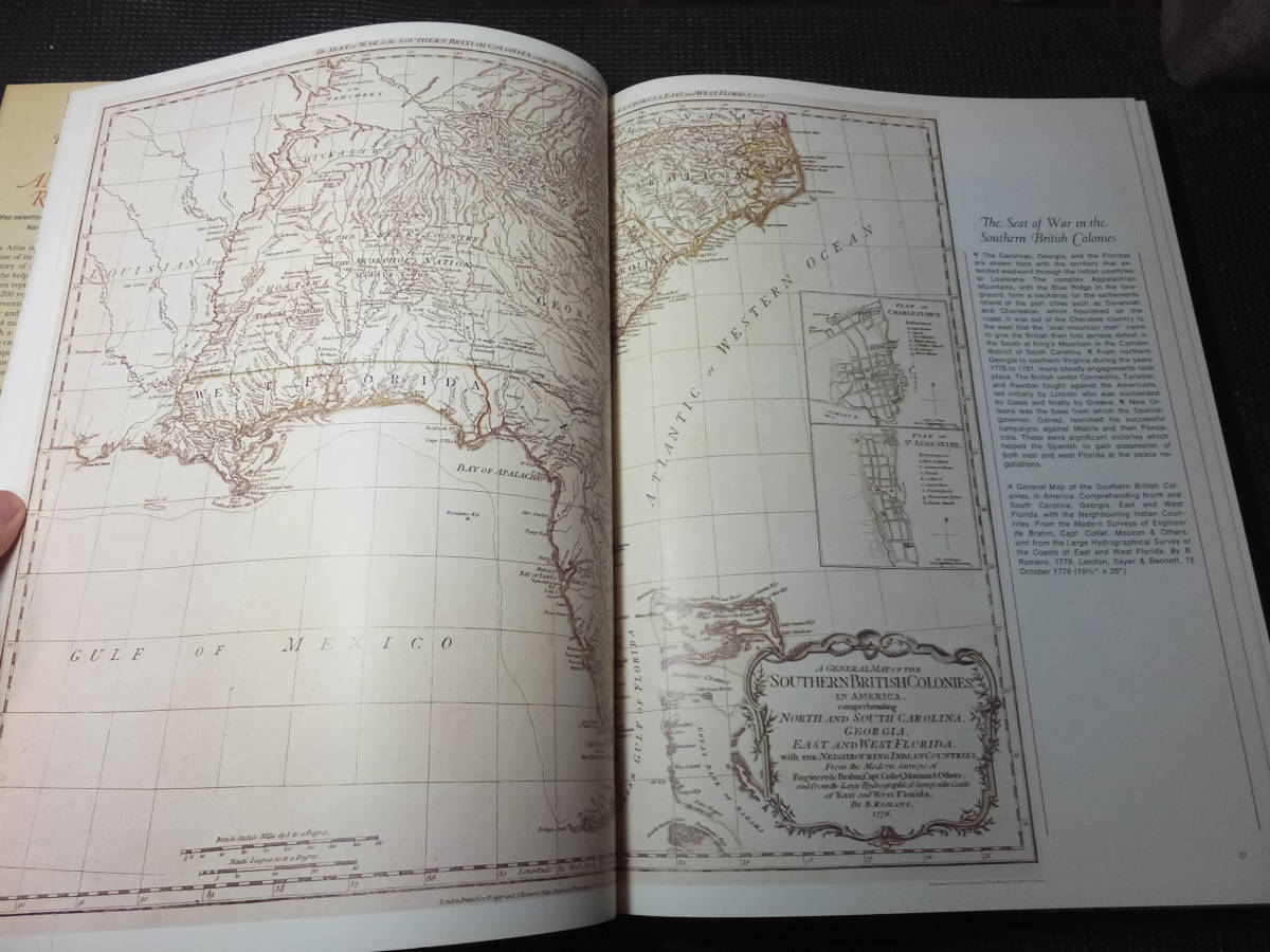 大型洋書 アメリカ歴史地図とアメリカ独立戦争地図 検帆船奴隷貿易