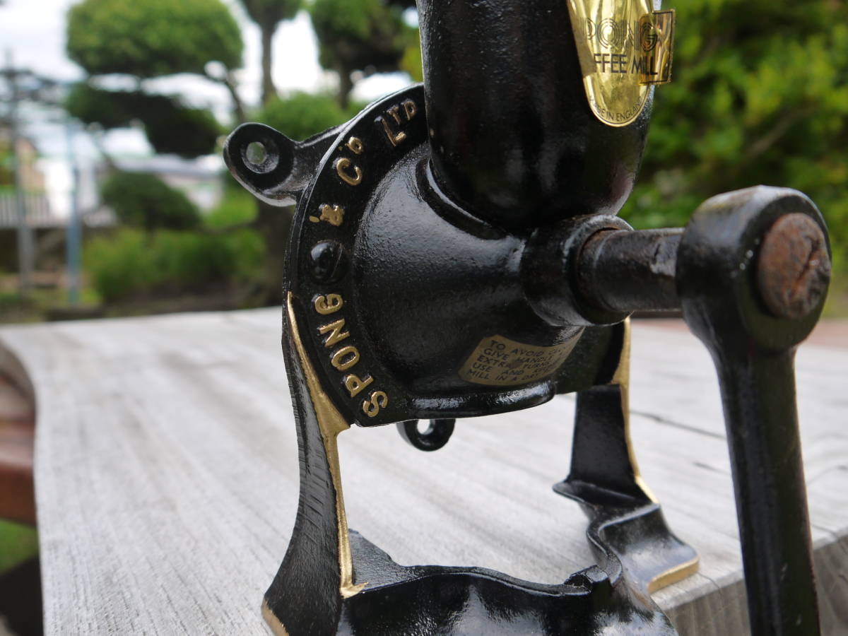 &amp; Co Spong Coffee Grinder No 0 Made London England LTD In Ltd Antique Vintage 公式通販