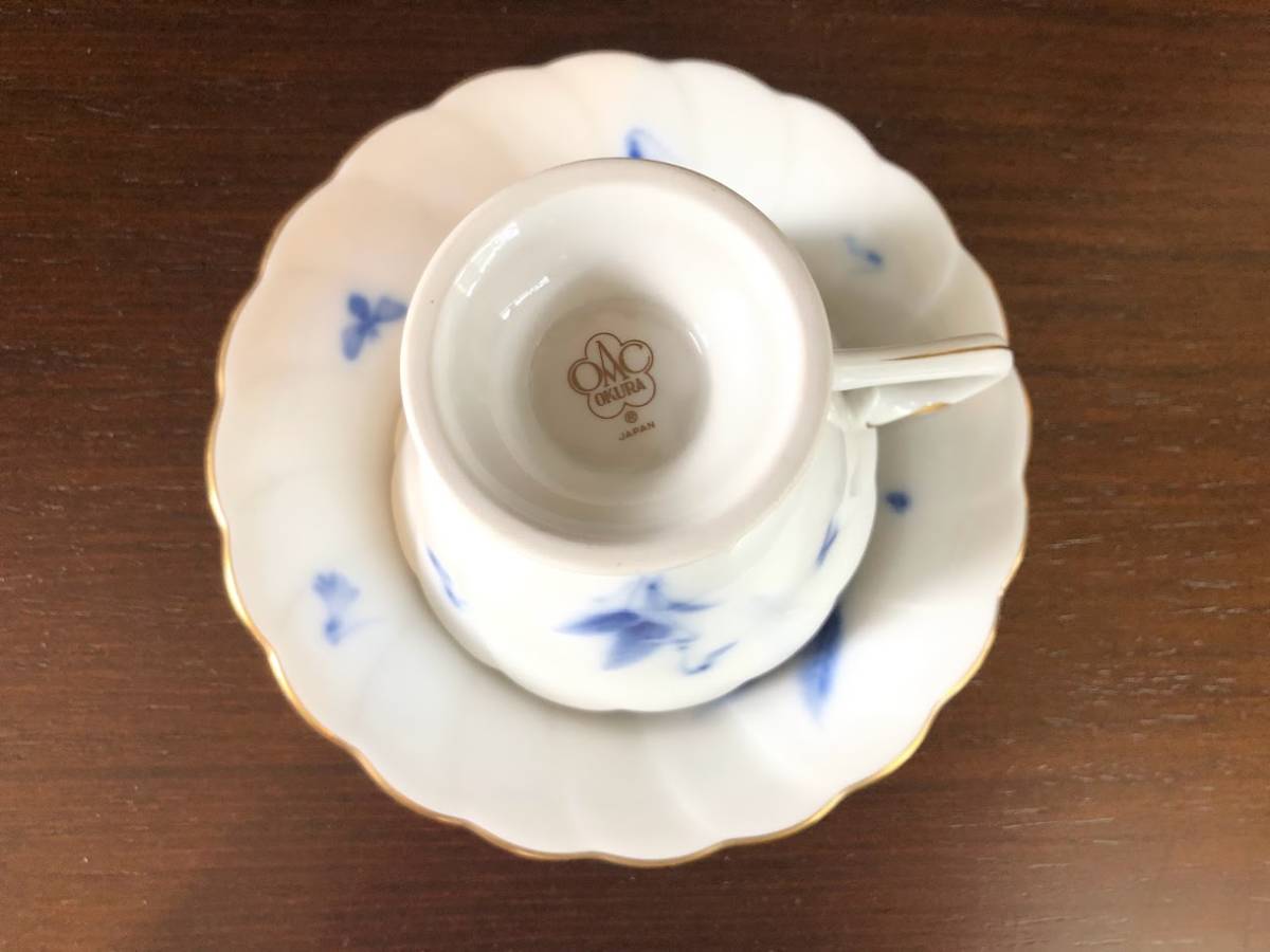 OKURA 大倉陶園 カップ&ソーサー すみれ ブルーバイオレット 洋食器