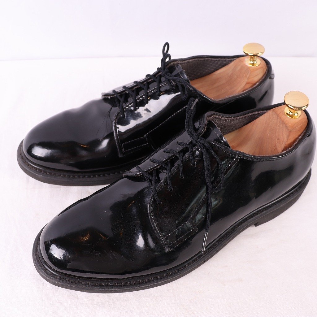 メンズ エナメルシューズ BLACK なから 26.5cm