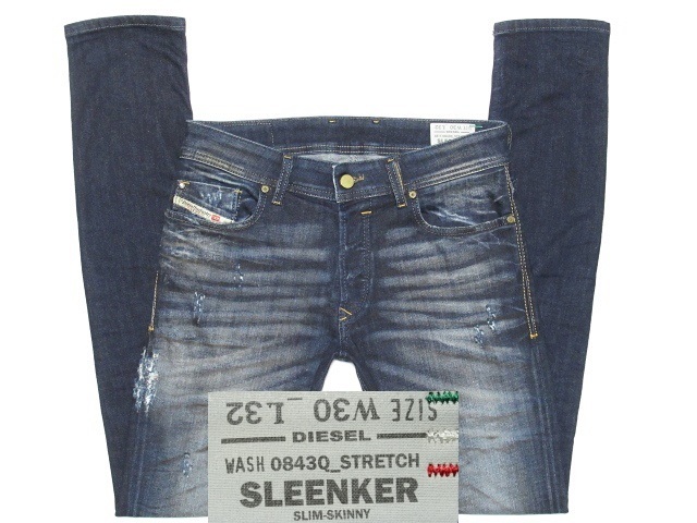 【送料無料】極美品 即決 DIESEL SLEENKER ディーゼル スリーンカー W30 スリムスキニー デニム ストレッチ イタリア ジーンズ メンズ 人気