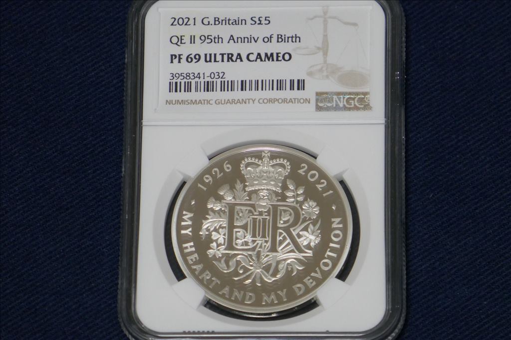 イギリス 0 銀貨 グレートブリテン2021年エリザベス女王生誕95周年2