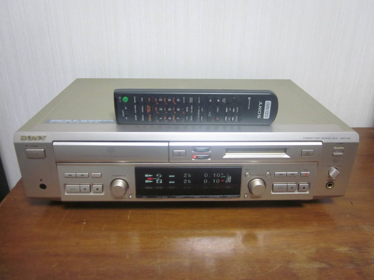 ☆ SONY ソニー CD/MDデッキ MXD-D40 MDLP リモコン RM-D44M 付き