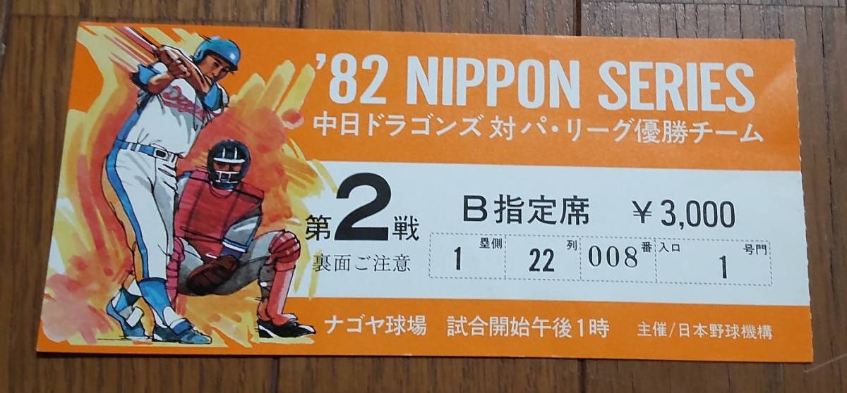 プロ野球/1982年/日本シリーズ/中日ドラゴンズVS西武ライオンズ/第2戦 