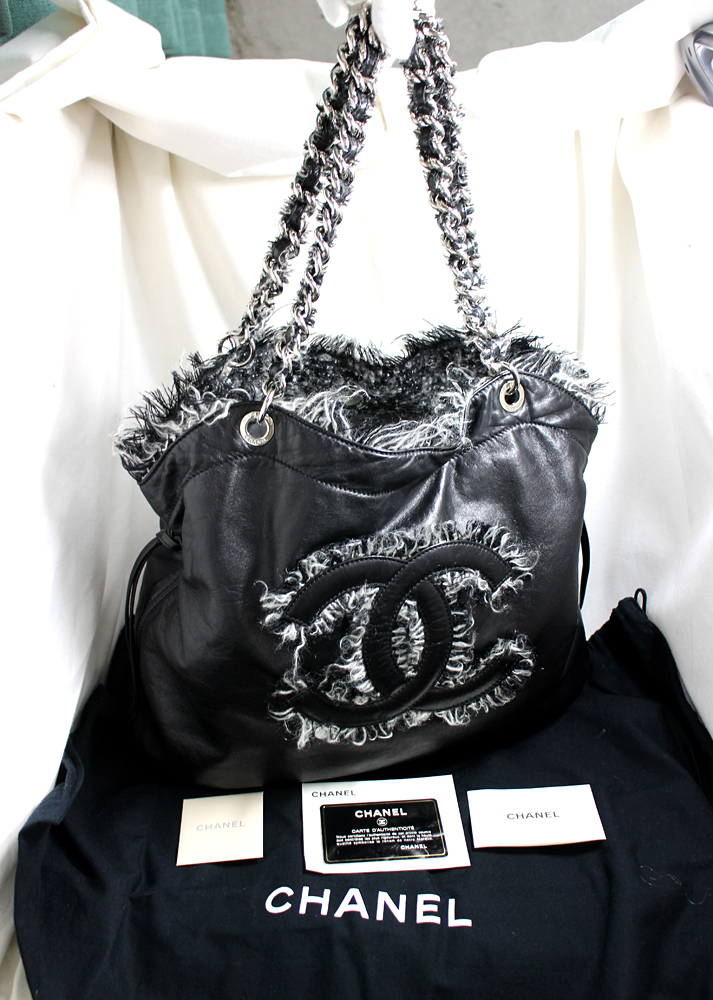 CHANEL】シャネル ココマーク ツイード ファー チェーン ショルダー