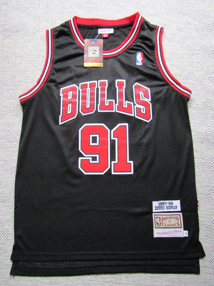  NBA RODMAN #91 デニス ロッドマン BULLS シカゴ ブルズ ユニフォーム ゲームシャツ ジャージ 刺繍 マイケル ジョーダン 黒 M(Lサイズ)｜売買されたオークション情報、yahooの商品情報をアーカイブ ユニフォーム