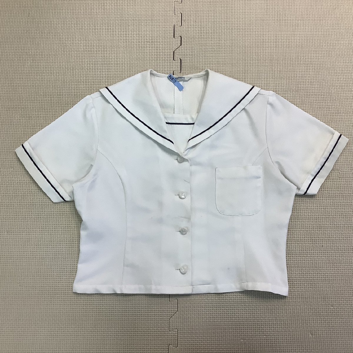 Y)I378 (中古) 福島県 本宮高校 セーラー服 上下セット/M/W66/紺1本