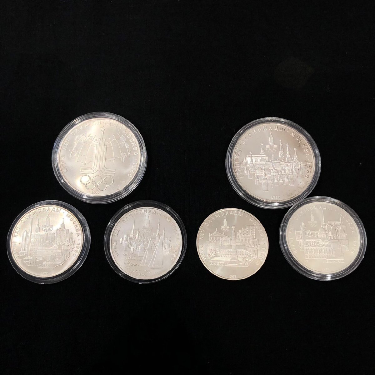 モスクワオリンピック 1980年 プルーフ セット 6枚 記念銀貨 モスクワオリンピック 1980年 プルーフ 記念銀貨 6枚セット ケース付き