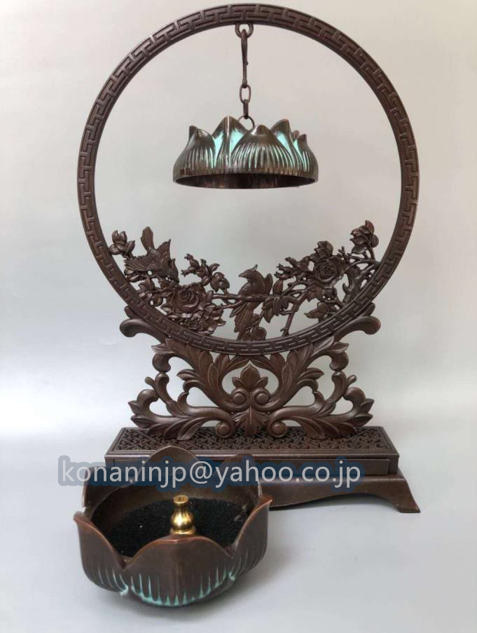 香炉 竜 蓮の花 銅器 銅製品 鎮宅辟邪 開運風水 招財 置物 工芸品 生活