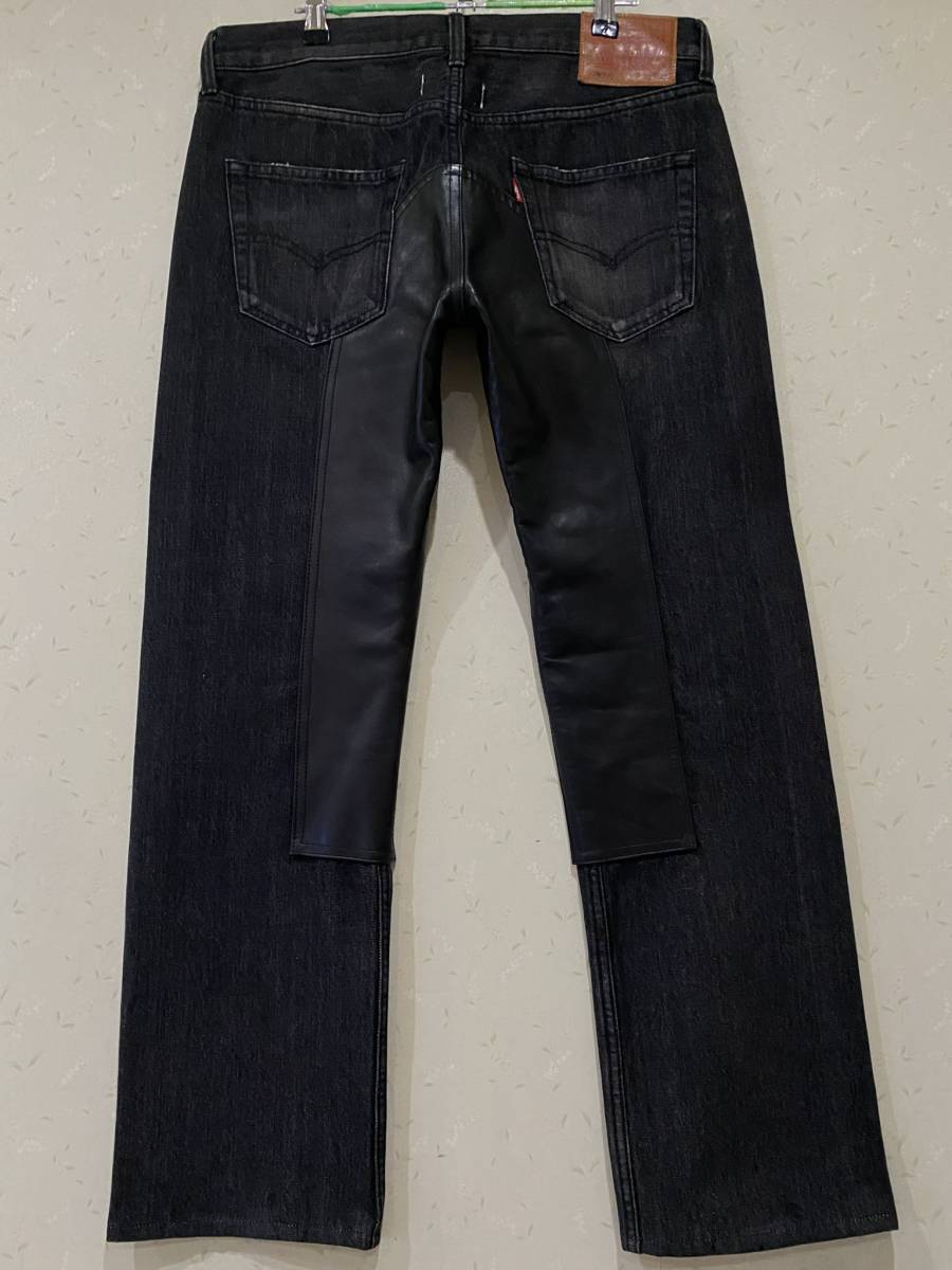 ※eye JUNYA WATANABE MAN COMME des GARCONS Levi's ジュンヤワタナベコムデギャルソンリーバイス JW522 WJ-P901 牛革切替デニム M BJBB.F