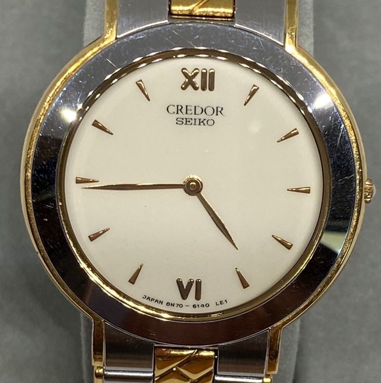 電池交換済 SEIKOセイコー CREDOR クレドール 18KT コンビ 8N70－6160