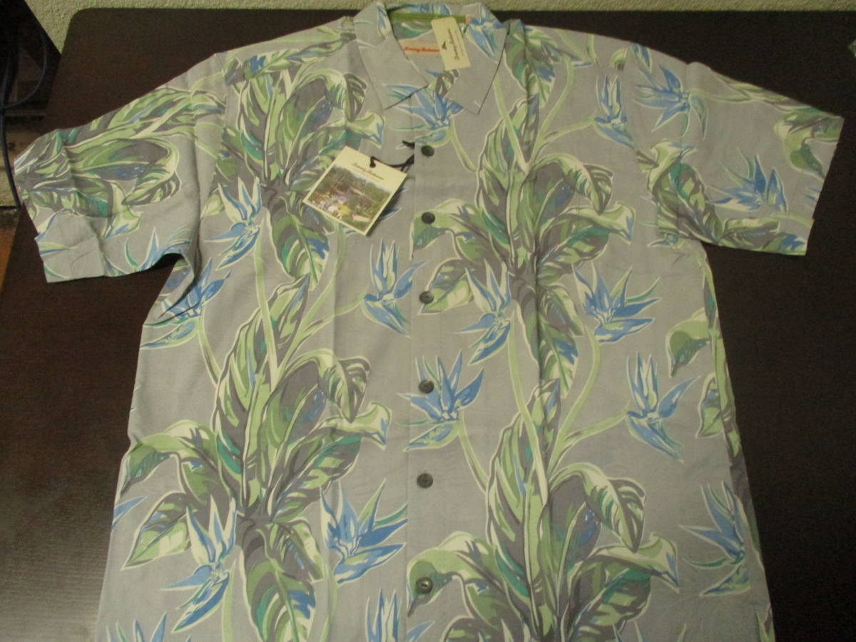 トミーバハマ Bahama Tommy ハワ Bahamaトミーバハマ 紺 新品TOMMY BAHAMA トミーバハマ シルクアロハシャツ 35129 USAサイズL HE