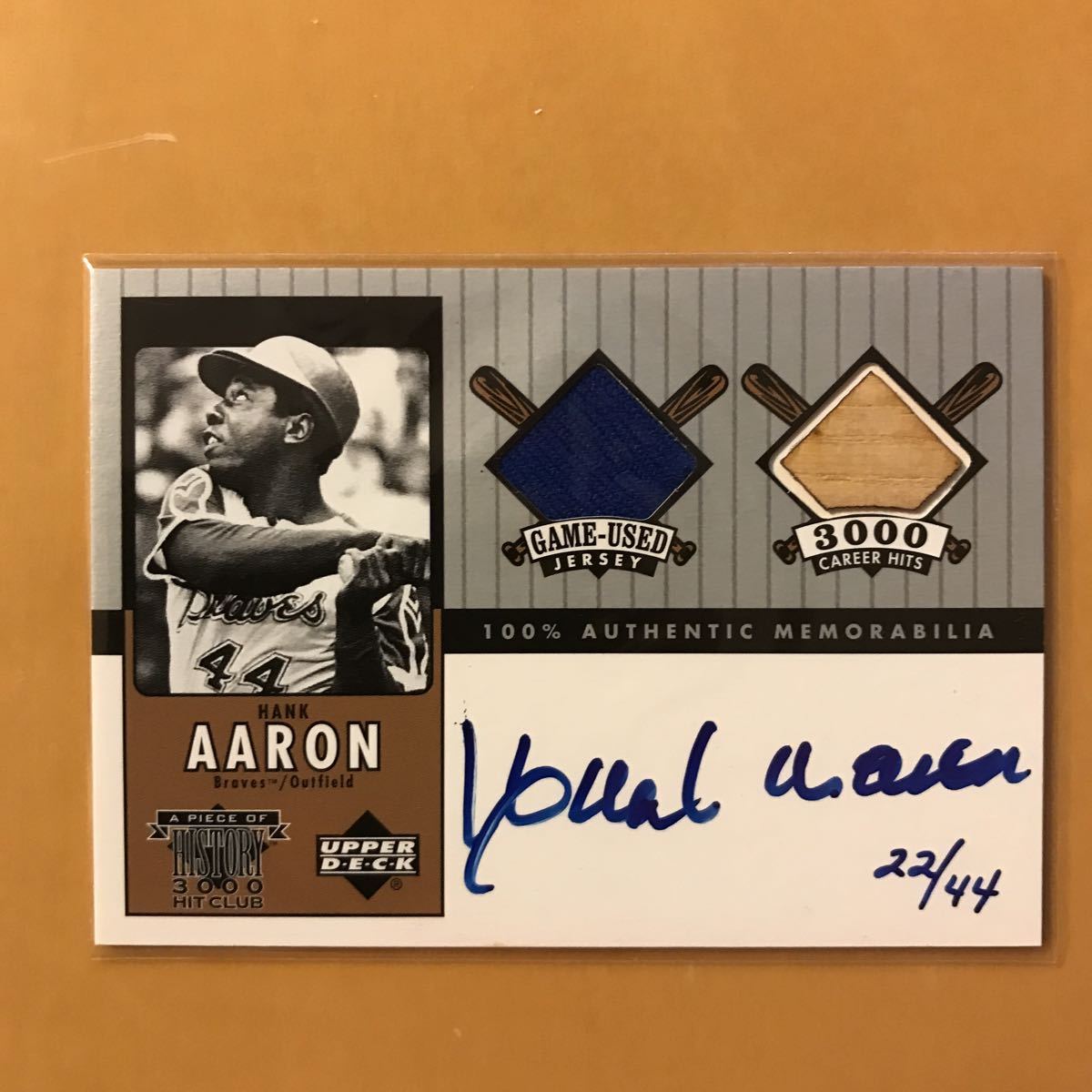 MLB ハンク・アーロン　カード（ジャージ・バット） 2000 Upper Deck A Piece Of History 3000 Hit Club Hank Aaron