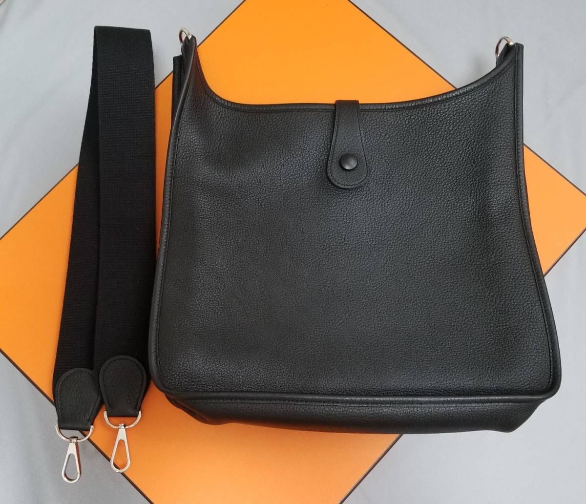 ▽値下げ▽極美品 HERMES エルメス エヴリン エブリン GM ブラック 黒 