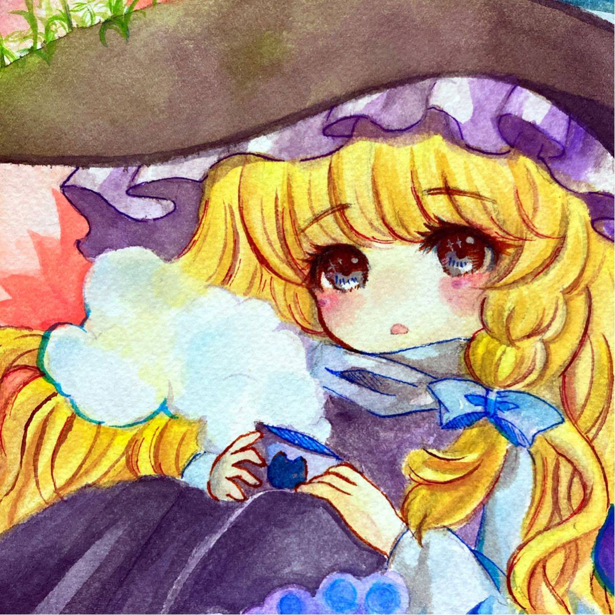 手描きイラスト 東方Project 霧雨魔理沙 大色紙(手描きイラスト)｜売買