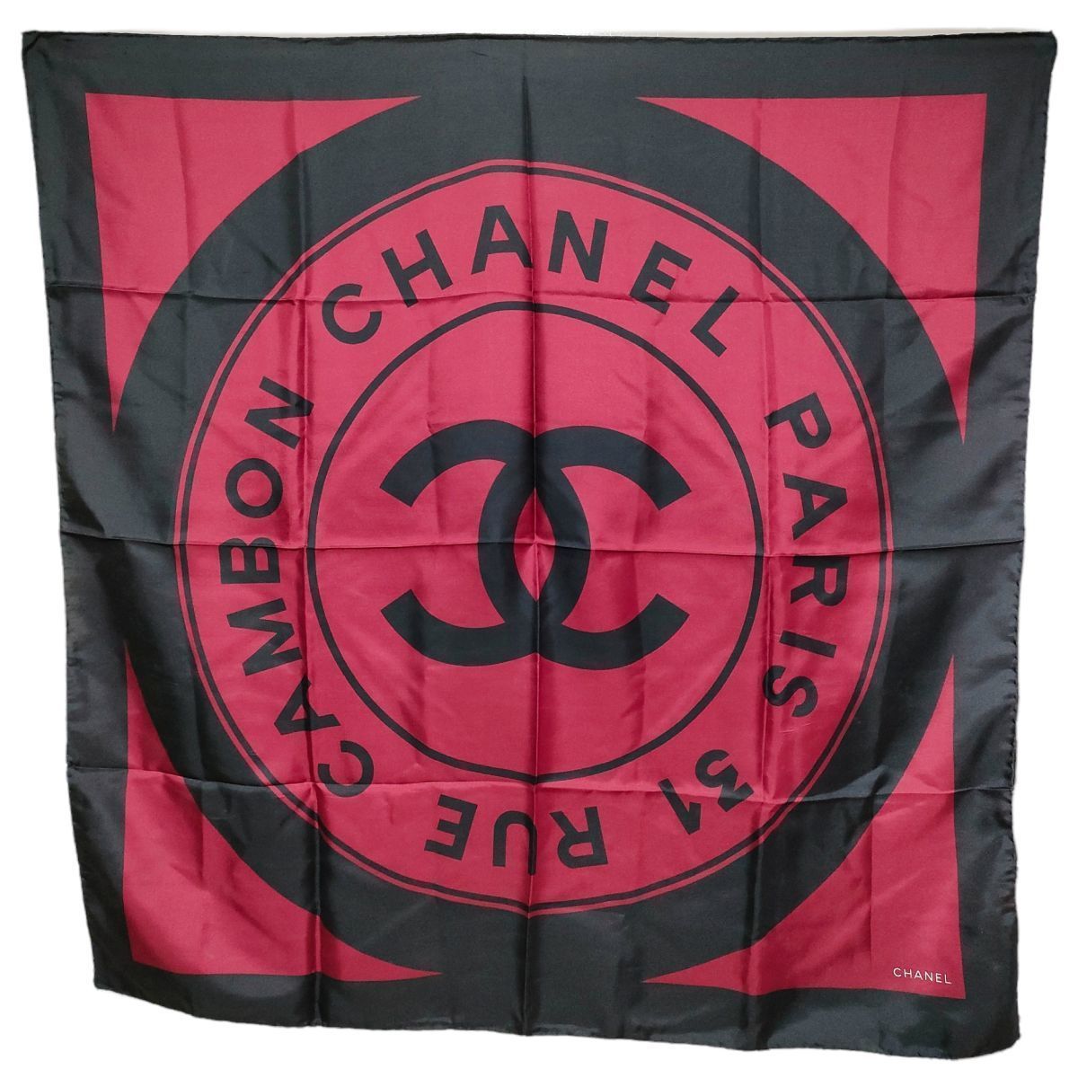 シャネル CHANEL シルクスカーフ ビンテージ 赤 ココマーク 希少