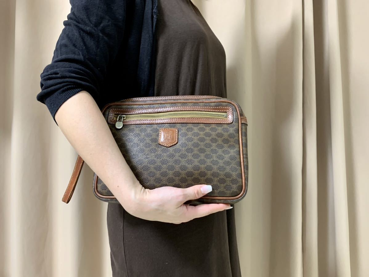 CELINE オールドセリーヌ セカンドバッグ マカダム トリオンフ メンズ 