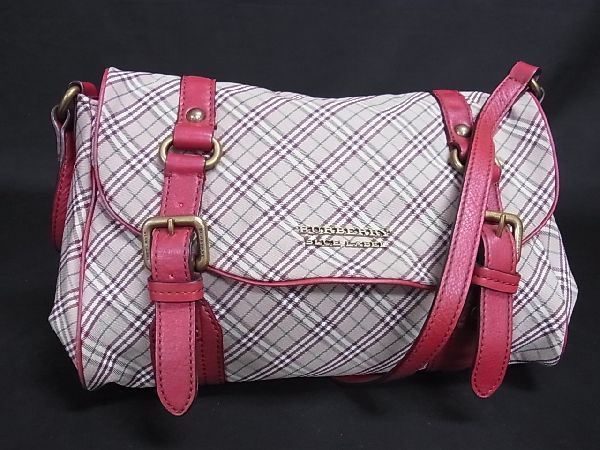 BURBERRY BLUE LABEL バーバリー ショルダーバッグ ピンク 美品 