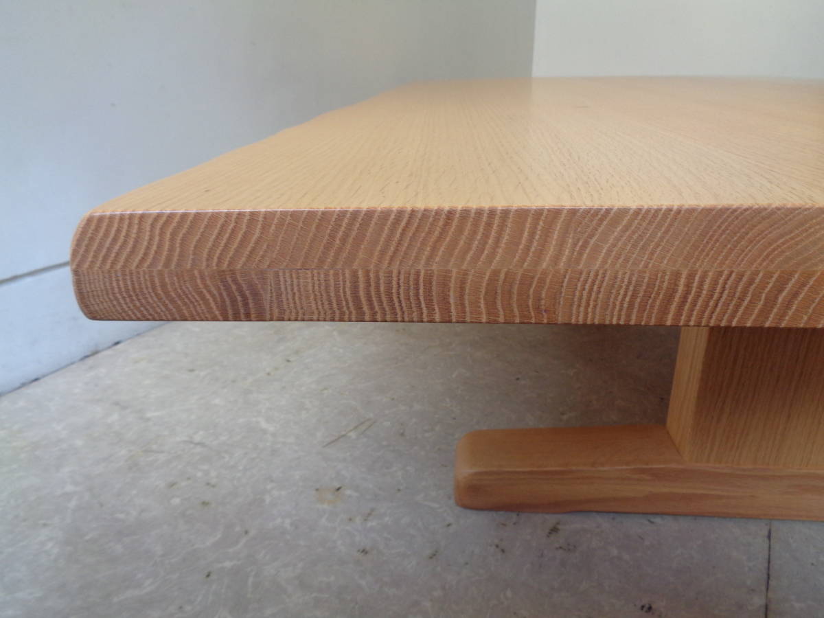 柏木工 重厚 楢 無垢材 自然耳付き オーク ローテーブル リビング