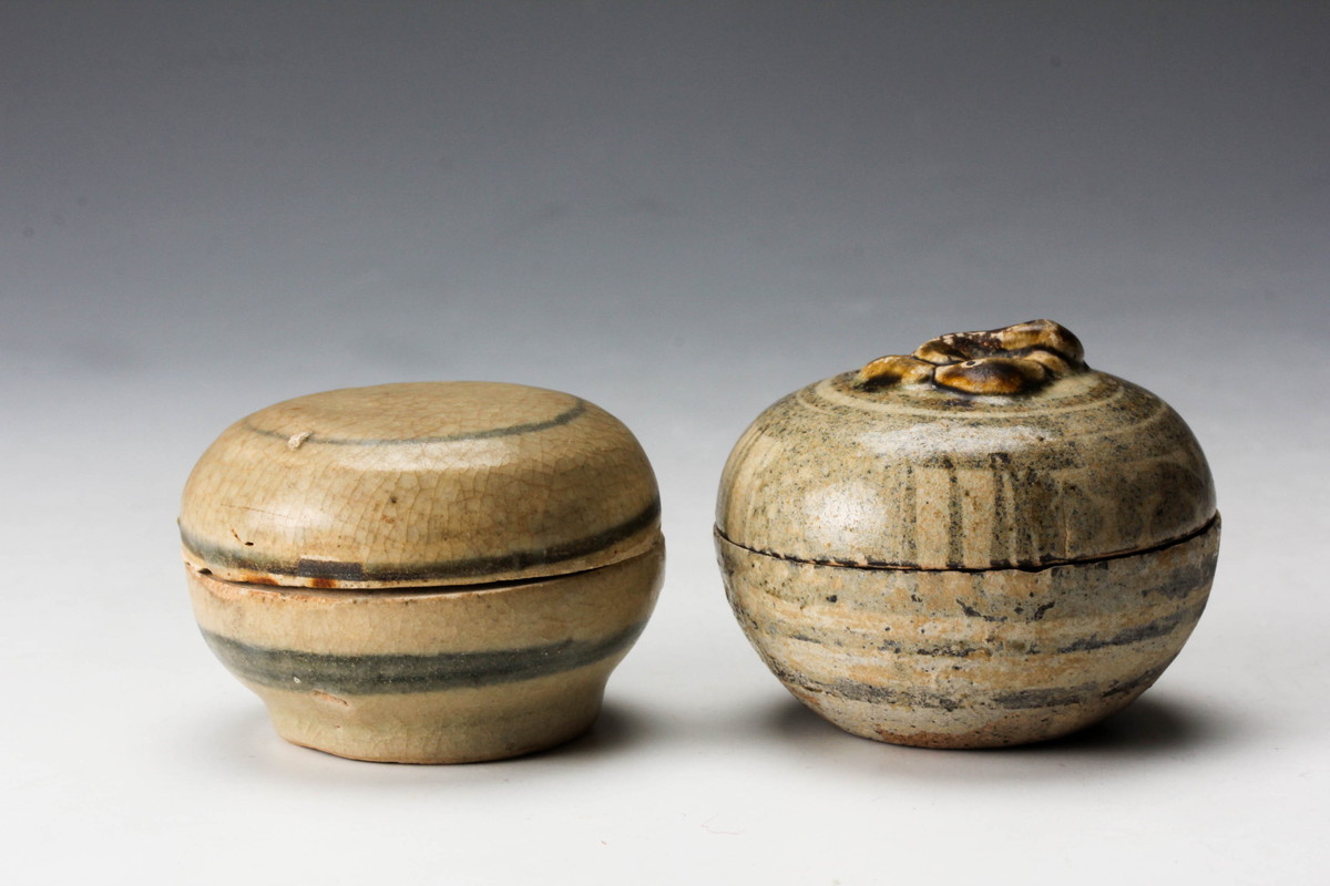 茶道具送料代引き無料宋胡録柿香合青（小）色タイ製（木箱） | 花器