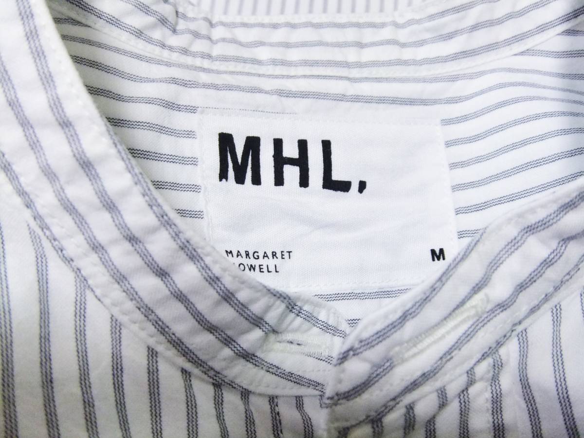 MHL（マーガレットハウエル）END ON END STRIPE COTTON/バンドカラー