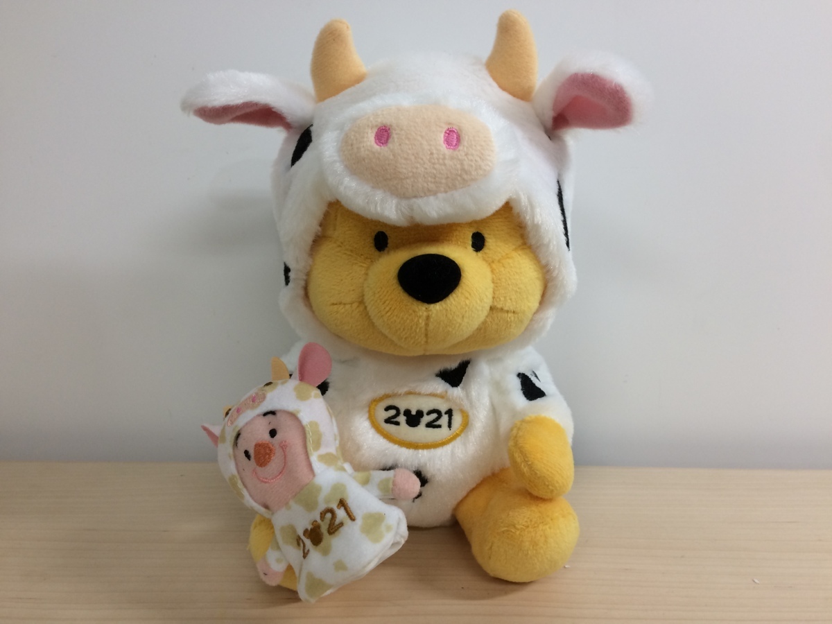 ディズニー　TDR　くまのプーさん　ぬいぐるみ　ピグレット指人形付き　2021　丑年　着ぐるみ　干支 3A21 【60】