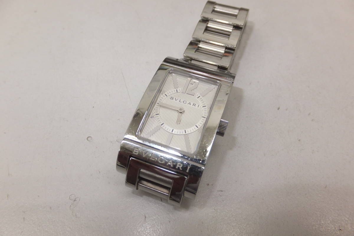 38976-180　BVLGARI ブルガリ RT39S レッタンゴロ クオーツ 腕時計 SS シルバー レディース稼働品小傷有　送料180円～